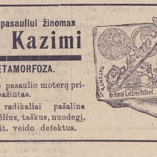 1914 - Visam pasauliui žinomas Krem Kazimi „METAMORFOZA“