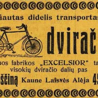 1922 - Gautas didelis transportas dviračių