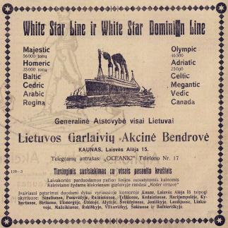 1922 - Lietuvos Garlaivių Akcinė Bendrovė / Tiesioginis susisiekimas su visais pasaulio kraštais