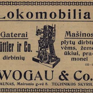 1922 - Lokomobiliai / „WOGAU and Co.“