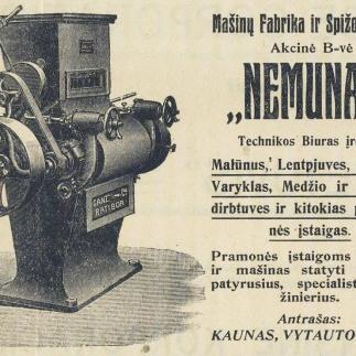 1922 - Mašinų fabrikas ir spižo liejikla „NEMUNAS“