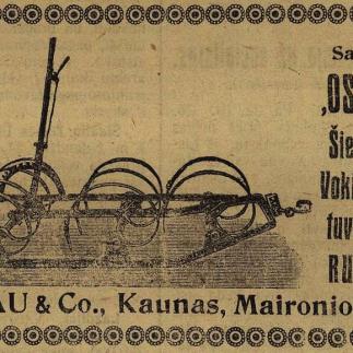 1922 - Sandelyje „OSBORNE“ šienapjūtės, vokiečių dirbtuvės žagrės