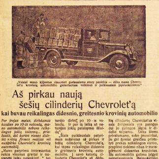 1928 - Aš pirkau naują šešerių cilinderių „Chevrolet'ą“