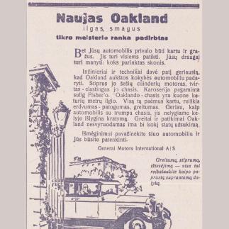 1928 - Naujas „Oakland“ ilgas, smagus, tikro meisterio ranka padarytas