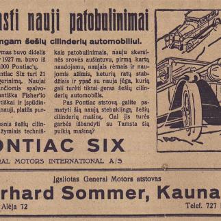 1928 - Nepaprasti nauji patobulinimai / „PONTIAC SIX“
