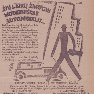 1928 - Šių laikų žmogui moderniškas automobilis... / „STUDEBAKER ERSKINE SIX“