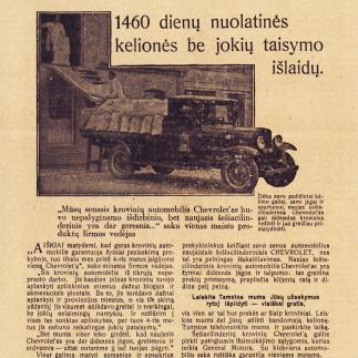 1929 - 1460 dienų nuolatinės kelionės be jokių taisymo išlaidų