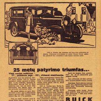 1929 - 25 metų patyrimo triumfas - „Buick“