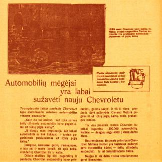 1929 - Automobilių mėgėjai yra labai sužavėti nauju „Chevroletu“