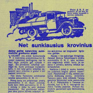 1929 - G.M.C. Krovinių automobilis