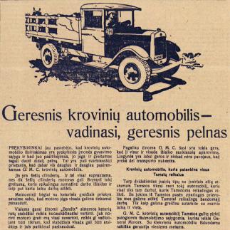1929 - Geresnis krovinių automobilis - vadinasi, geresnis pelnas