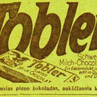 1929 - Geriausias pieno šokoladas, aukščiausia kokybė „Tobler“