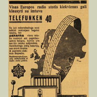 1929 - Radio imtuvas „TELEFUNKEN“