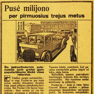 1929 - Šešiacilinderinis automobilis „PONTIAC“