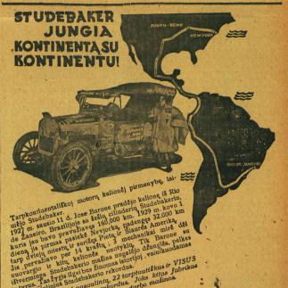 1929 - „Studebaker“ jungia kontinentą su kontinentu!