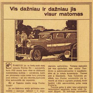 1929 - Vis dažniau ir dažniau jis visur matomas / „PONTIAC“ automobilis