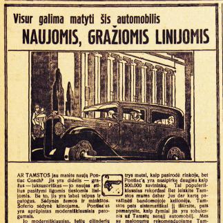 1929 - Visur galima matyti šis automobilis naujomis, gražiomis linijomis - „PONTIAC Coach“