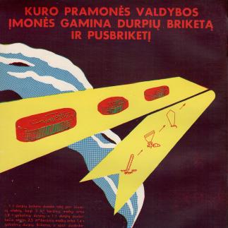 1960 - Kuro pramonės valdybos įmonės gamina durpių briketą ir pusbriketį