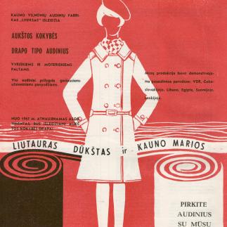1966 - Aukštos kokybės drapo tipo audiniai vyriškiems ir moteriškiems paltams