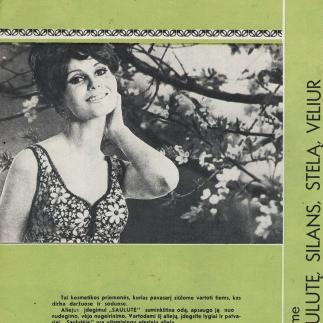 1971 - Rekomenduojame kosmetiką „Saulutę“, „Silans“, „Stelą“, „Veliur“