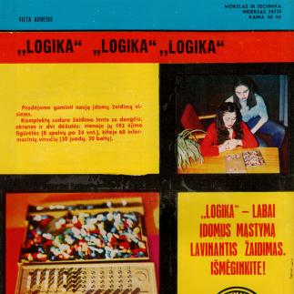1982 - „Logika“ - labai įdomus mastymą lavinantis žaidimas. Išmėginkite!