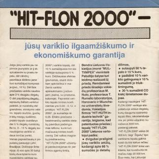1992 - „HIT-FLON 2000“ - jūsų variklio ilgaamžiškumo ir ekonomiškumo garantija