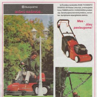 1995 - Miško mašinos „Husqvarna“ / Mes - Jūsų paslaugoms