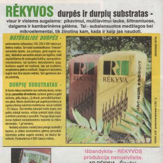 1995 - „Rėkyvos“ durpės ir durpių substratas