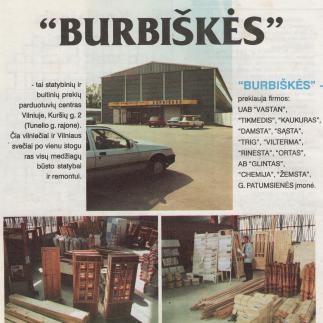 1995 - Statybinių ir buitinių prekių parduotuvių centras „Burbiškės“
