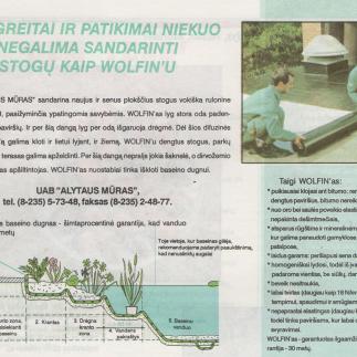 1995 - Taip greitai ir patikimai niekuo negalima sandarinti stogų kaip WOLFIN'u / Alytaus mūras