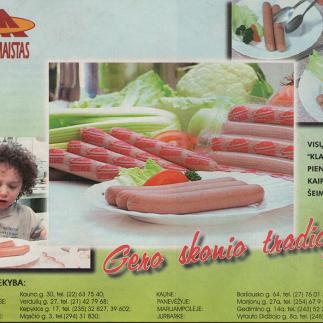 1996 - „Klaipėdos Maisto“ pieniškos dešrelės