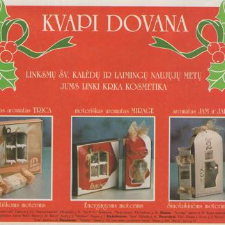 1997 - Linksmų Šv. Kalėdų ir laimingų Naujųjų metų Jums linki „KRKA“ kosmetika