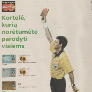 1998 - „Lietuvos Žemės Ūkio“ banko mokėjimo kortelės