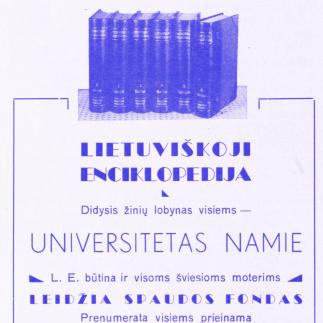 1937 - Didysis žinių lobynas visiems - „Lietuviškoji enciklopedija“