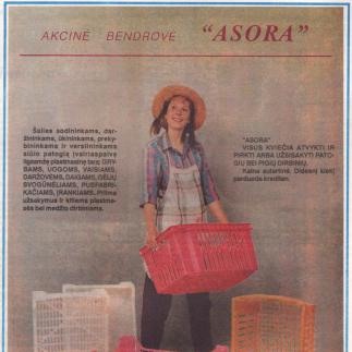 1995 - Ilgaamžė plastmasinė tara / UAB „Asora“