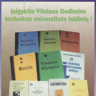 1996 - Įsigykite Vilniaus Gedimino technikos universiteto leidinių!
