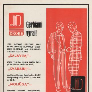 1977 - Kauno Vilnos gamybinis susivienijimas „Drobė“ - Gerbiami vyrai!