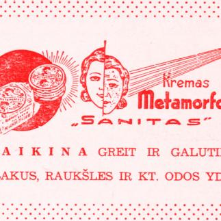 1937 - Kremas nuo raukšlių „Metamorfoza“ 