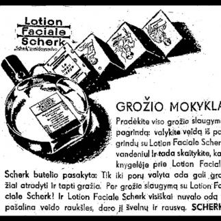 1938 - Lotion Faciale Scherk / Grožio mokykla 