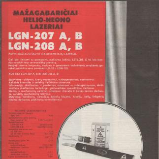 1989 - Mažagabaričiai helio-neono lazeriai LGN-207 A,B / LGN-208 A, B