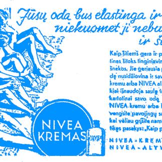 1937 - Jūsų oda elastinga ir švelni  „NIVEA“ kremas