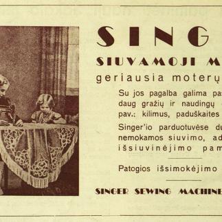 1939 - „SINGER“ siuvamoji mašina geriausia moterų draugė