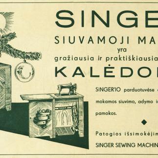 1938 - „SINGER“ siuvamoji mašina yra gražiausia ir praktiškiausia dovana Kaldėdoms