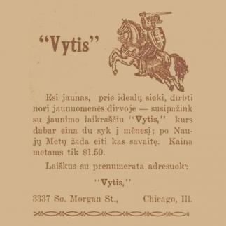 1917 - Susipažink su jaunimo laikraščiu „Vytis“