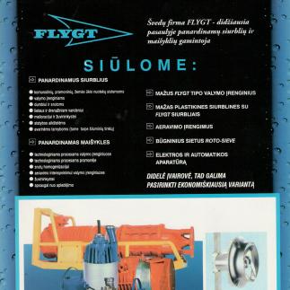 1998 - Švedų firma FLYGT - didžiausia pasaulyje panardinamų siurblių ir maišyklių gamintoja
