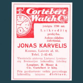 1937 - Šveicariškų laikrodžių prekyba „Cortebert Watch“