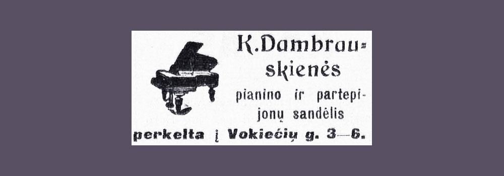 K. Dambrauskienės pianino ir partepijonų sandėlys