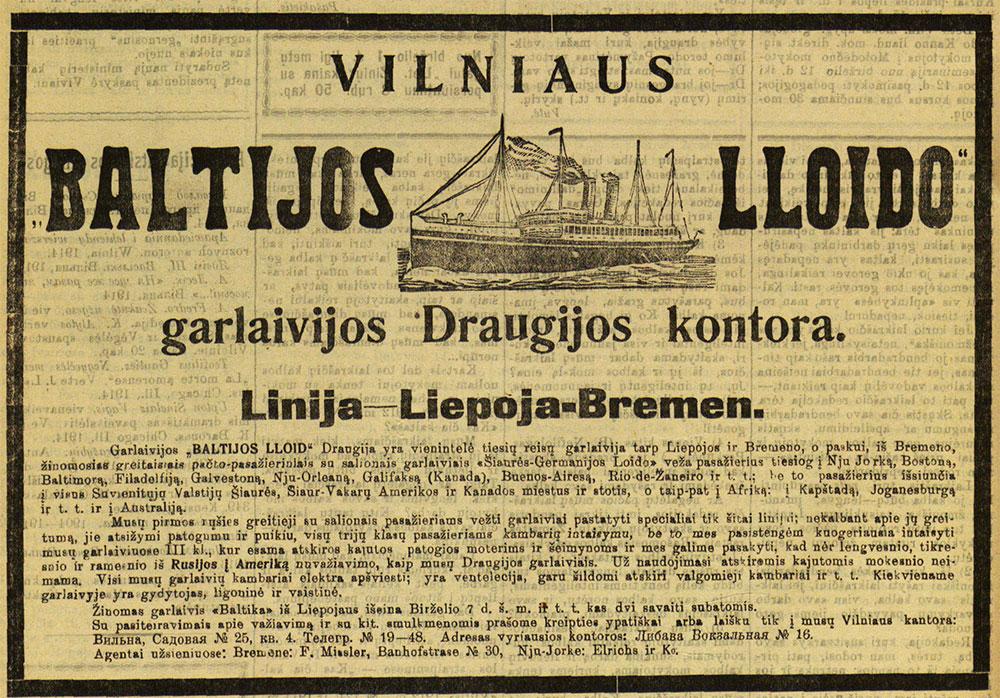 Vilniaus „Baltijos Lloido“ garlaivijos Draugijos kontora