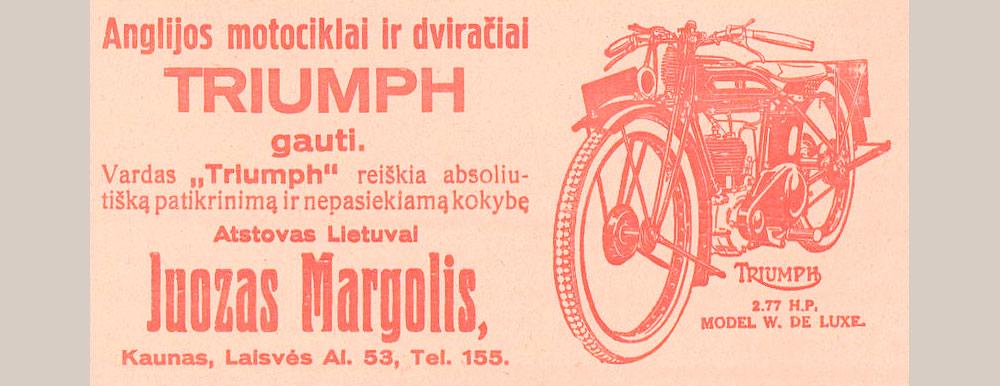 Anglijos motociklai ir dviračiai „TRIUMPH“