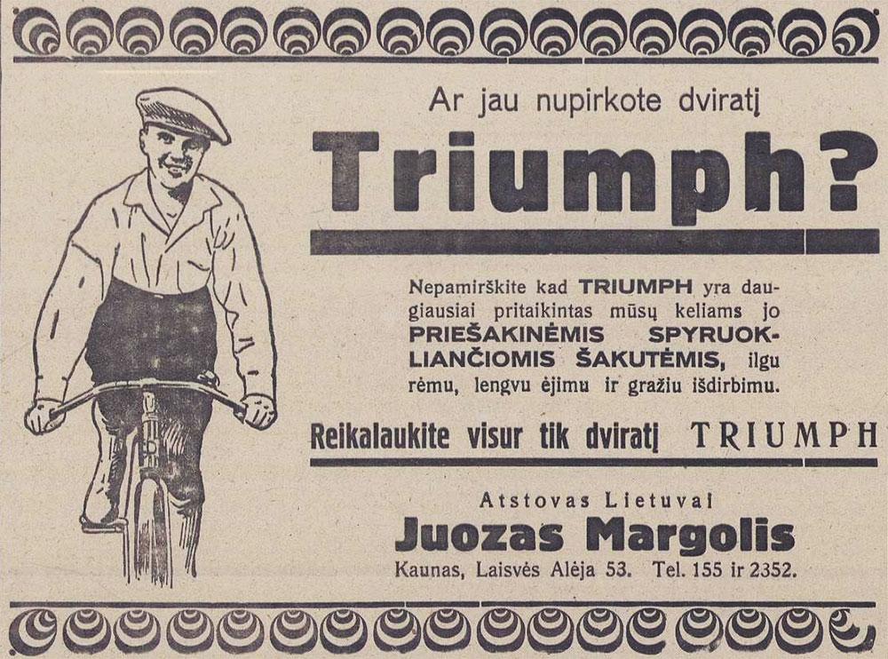 Ar jau nupirkote dviratį „Triumph“?